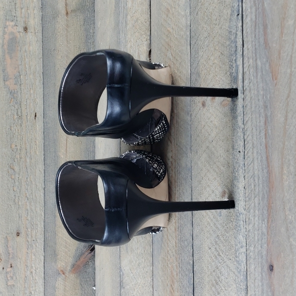 Sam Edelman Woman's  Leather Monroe  Heels  Black White - Picture 4 of 12